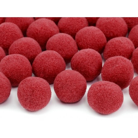 Pompones mini para mesa de color rojo