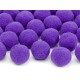 Mini pompones para mesa de color violeta