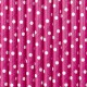 Pajitas de color rosa fuerte de lunares